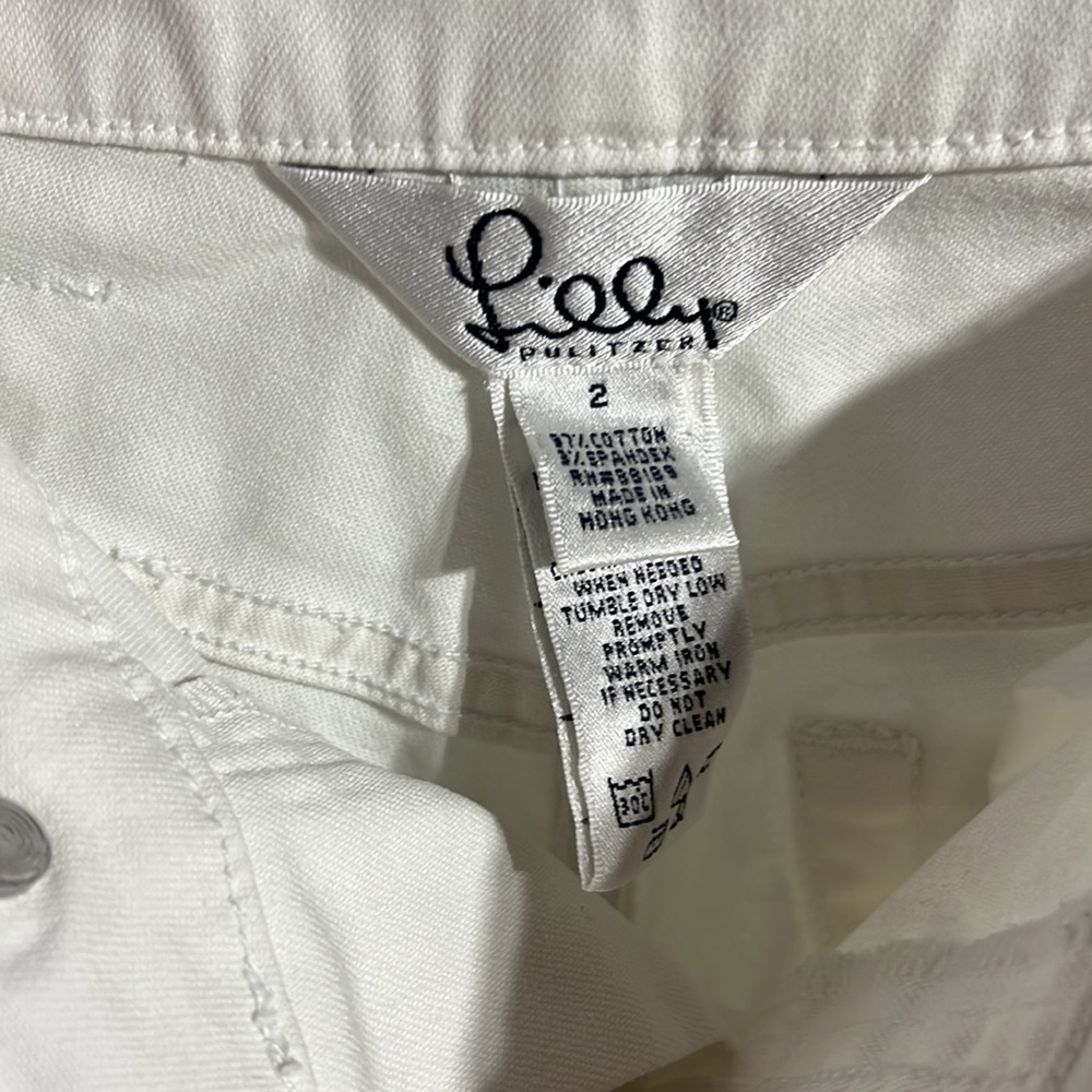 Lilly Pulitzer White Trendy Jean Ribbon White Label Denim Jeans Size 2 - Picture 6 of 10